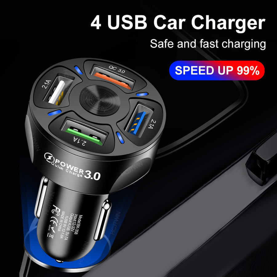 4-Port USB Fast Car Charge